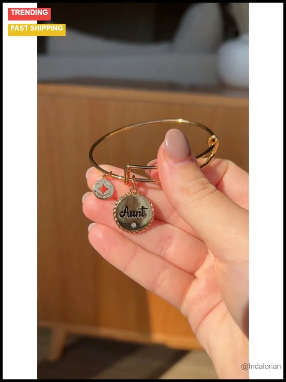 Alex and Ani Aunt Charm Bangle Bracelet for Women Nickel-Free